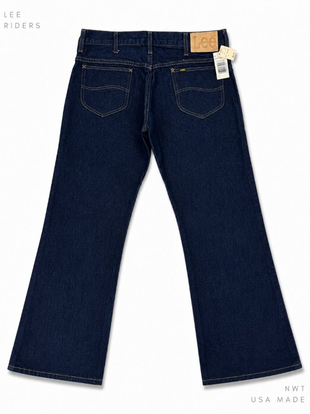 Vintage 80s Lee Riders Jeans USA Made NWT Dark Wash 36x29 Straight Leg